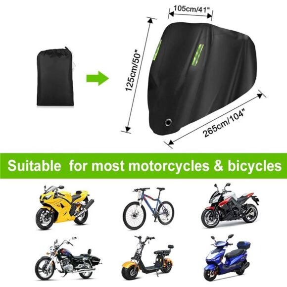 Motorcycle Cover All Season,Universal Weather Quality Waterproof Sun Outdoor - Picture 7 of 8